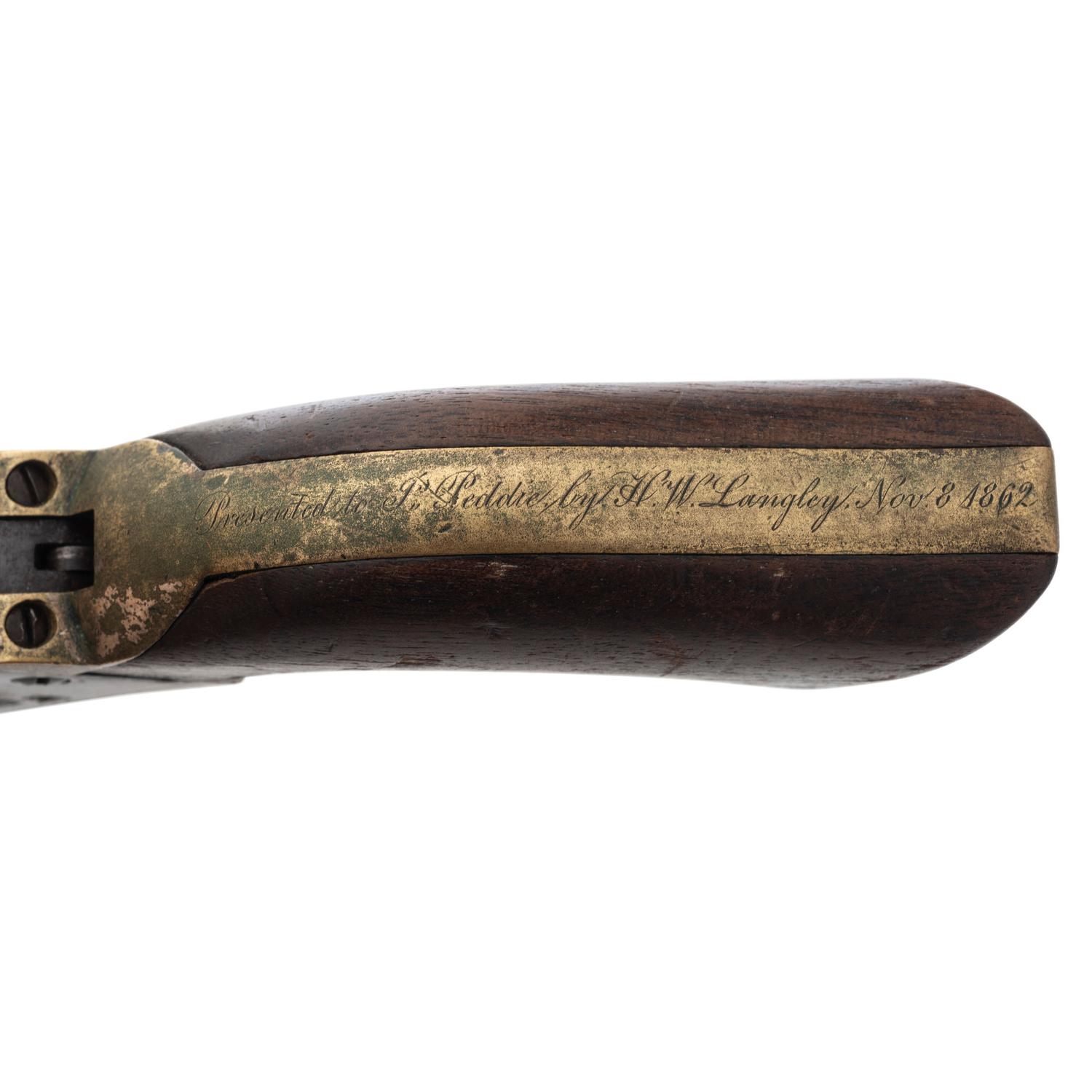 Colt Model 1849 Pocket Revolver Presented to Private John Peddie Wounded at Cold Harbor