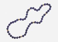 A Lapis Necklace and Matching Bangle Bracelet