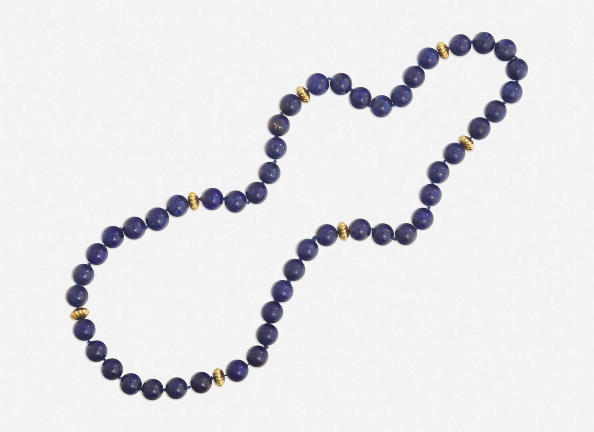 A Lapis Necklace and Matching Bangle Bracelet