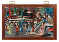 Two Chinese Export Reverse Glass Paintings