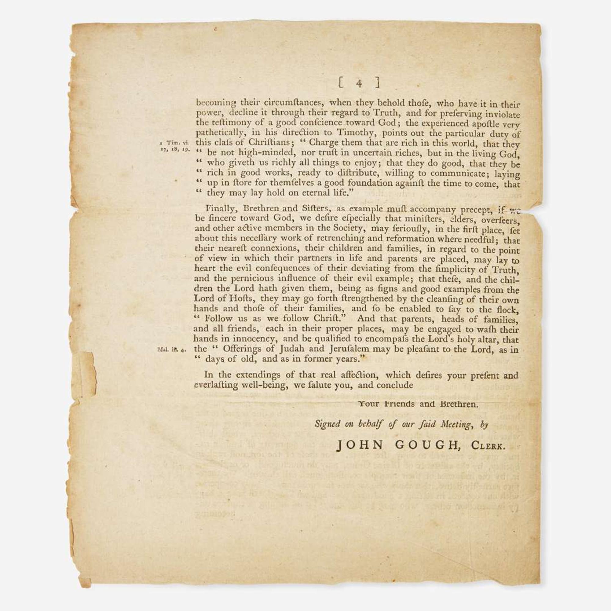 [Americana] [Quakers] At a Meeting for Sufferings held in Philadelphia, the Fifteenth of the Fourth Month, 1779…