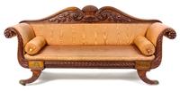 A Victorian Style Mahogany Sofa Height 35 1/2 x width 79 x depth 25 inches. — LATE 19TH CENTURY