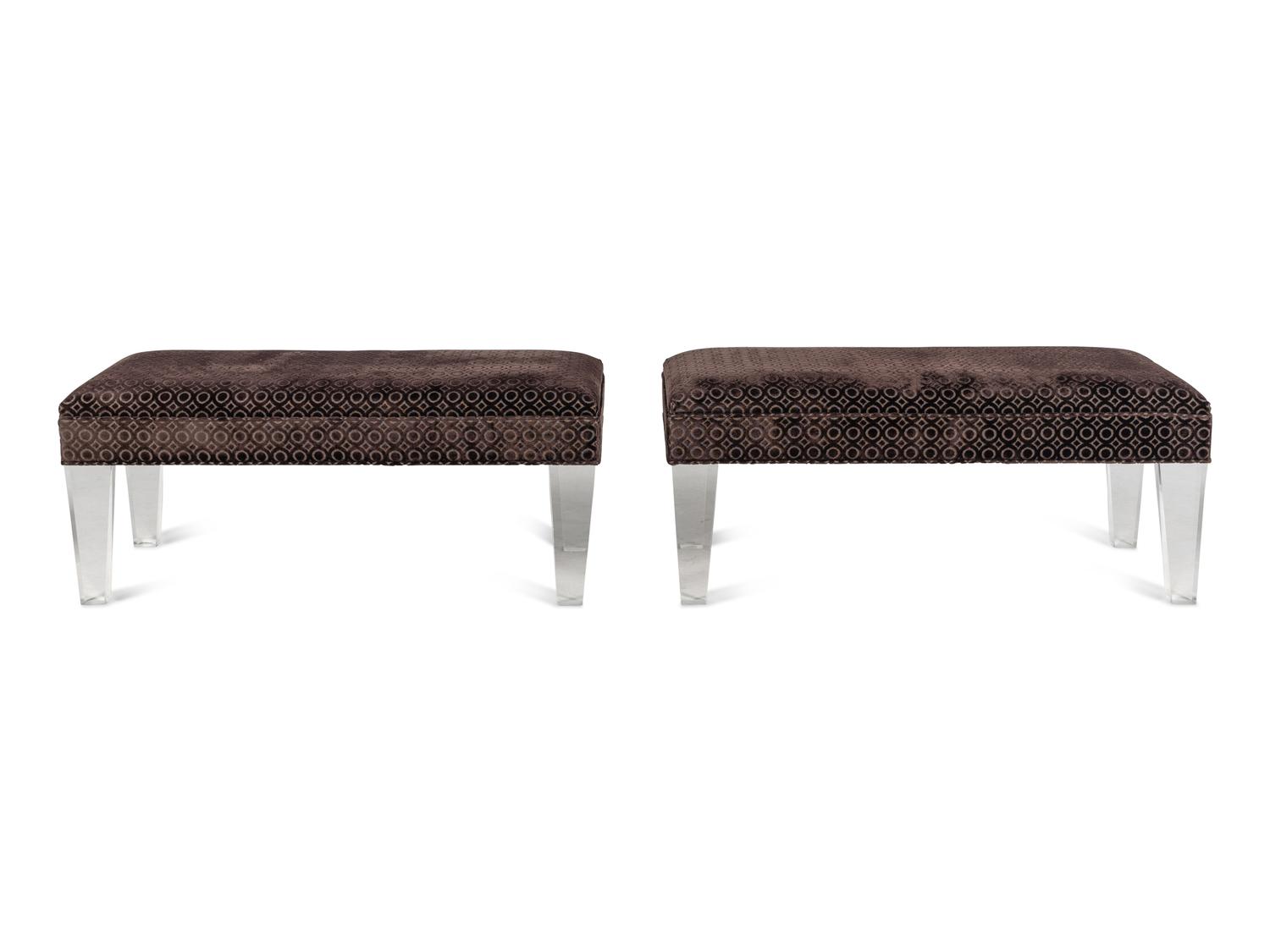 A Pair of Contemporary Acrylic Benches