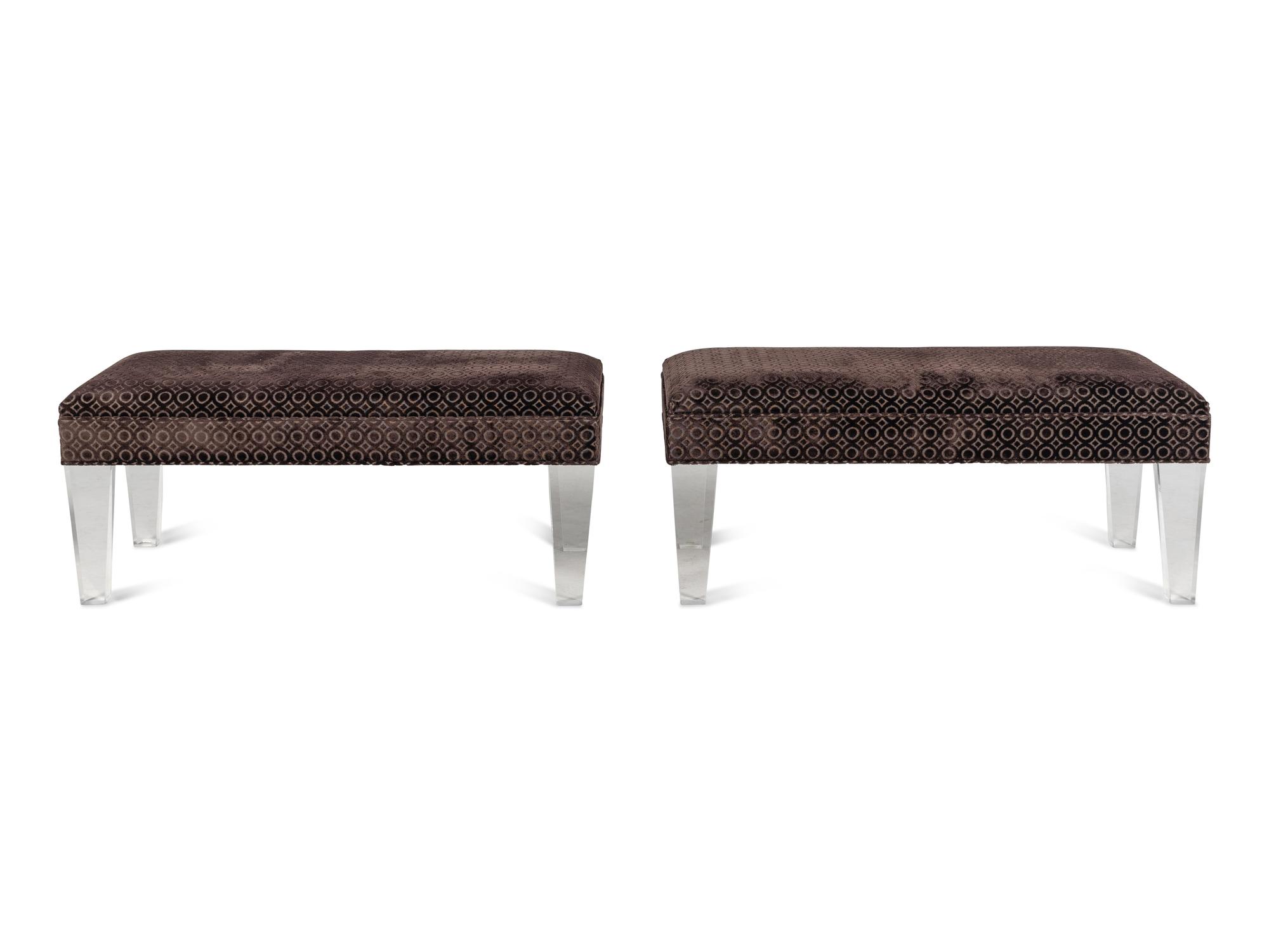A Pair of Contemporary Acrylic Benches
