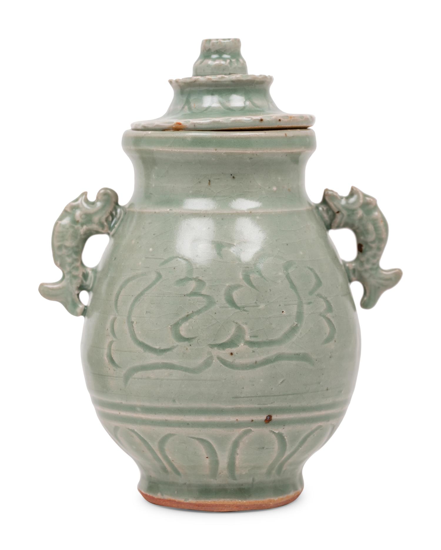 Two Chinese Monochrome Glazed Porcelain Vases