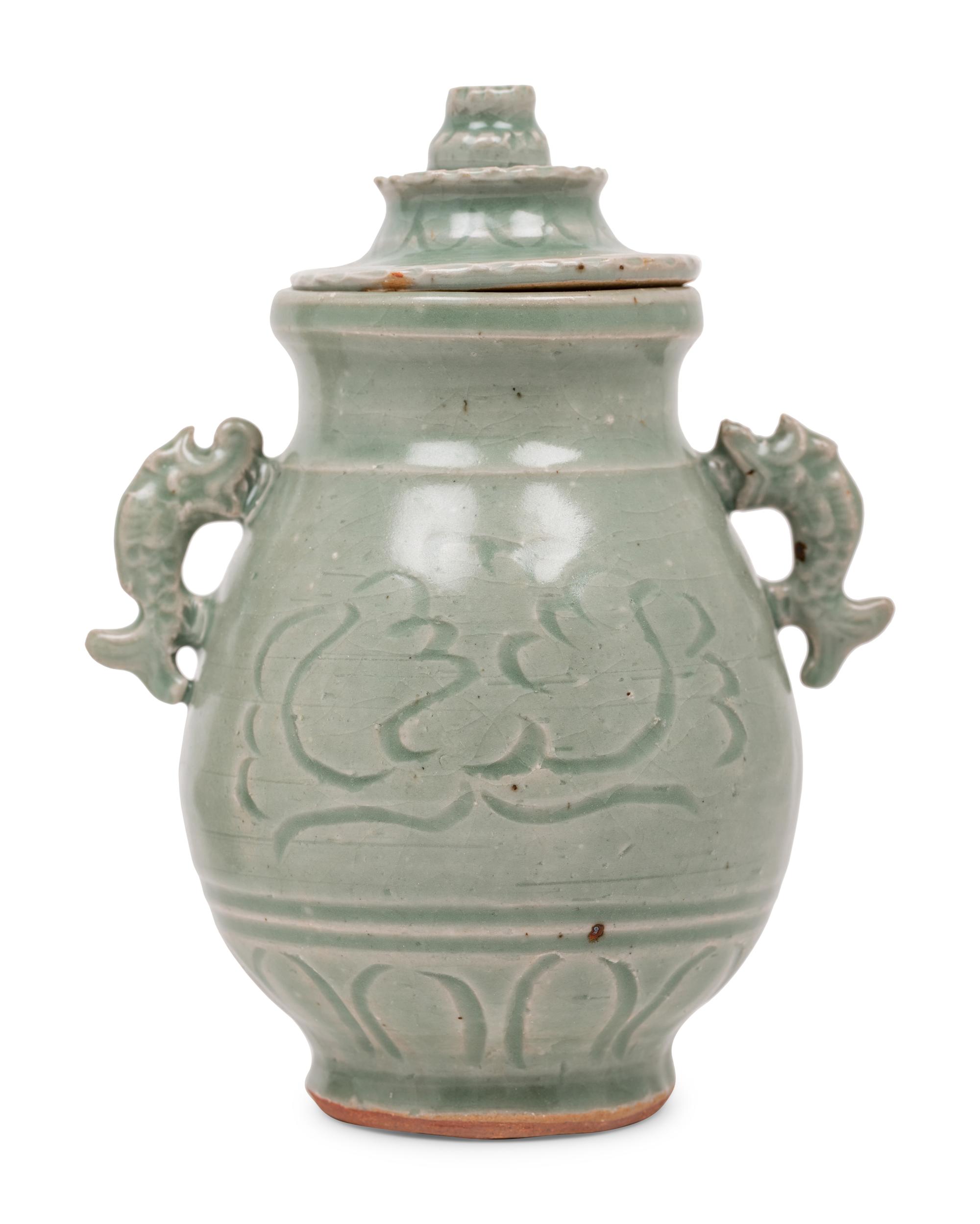 Two Chinese Monochrome Glazed Porcelain Vases
