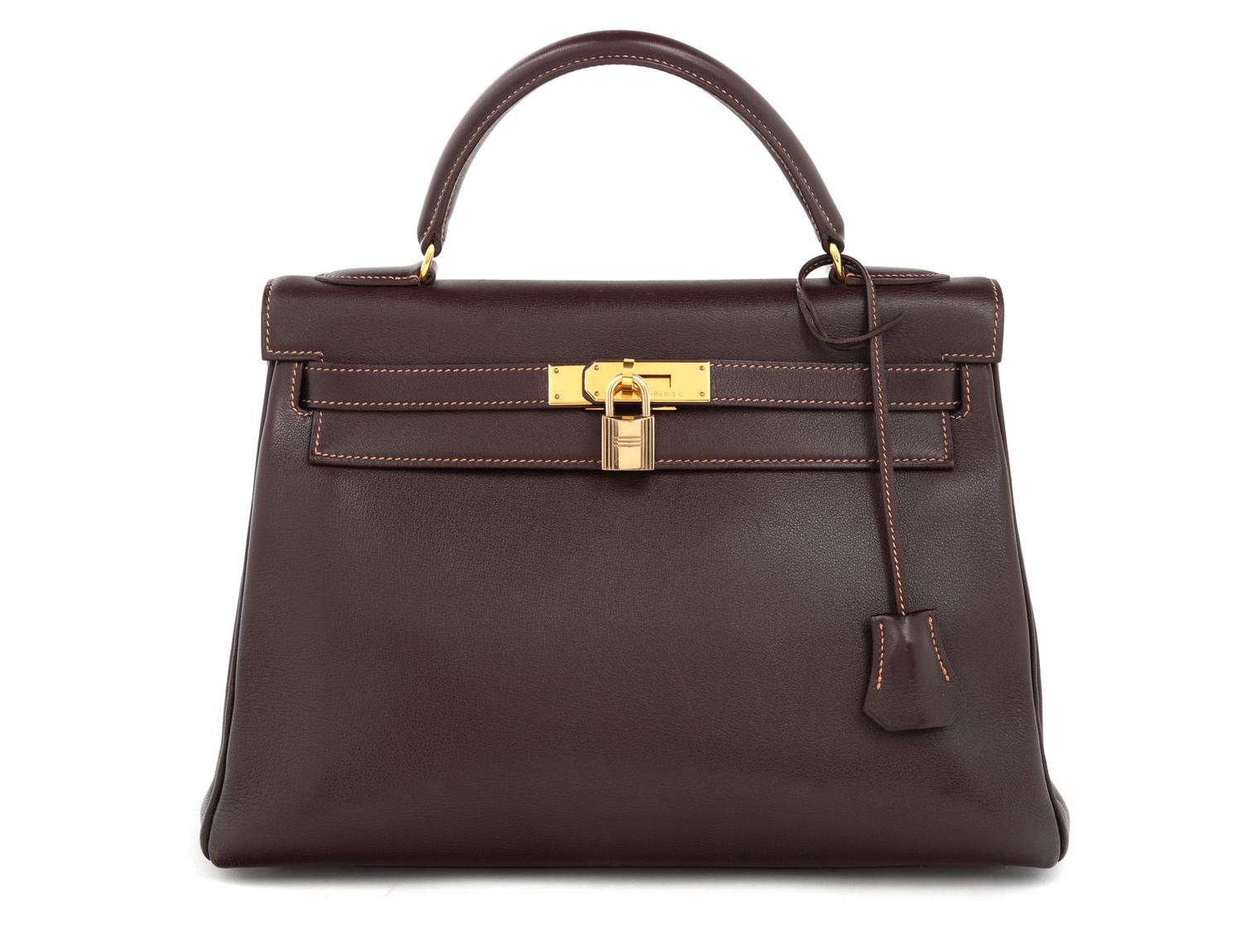 Hermès Dark Brown Leather 32cm Kelly Bag, 1998