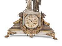 A French Silvered Bronze Figural Clock