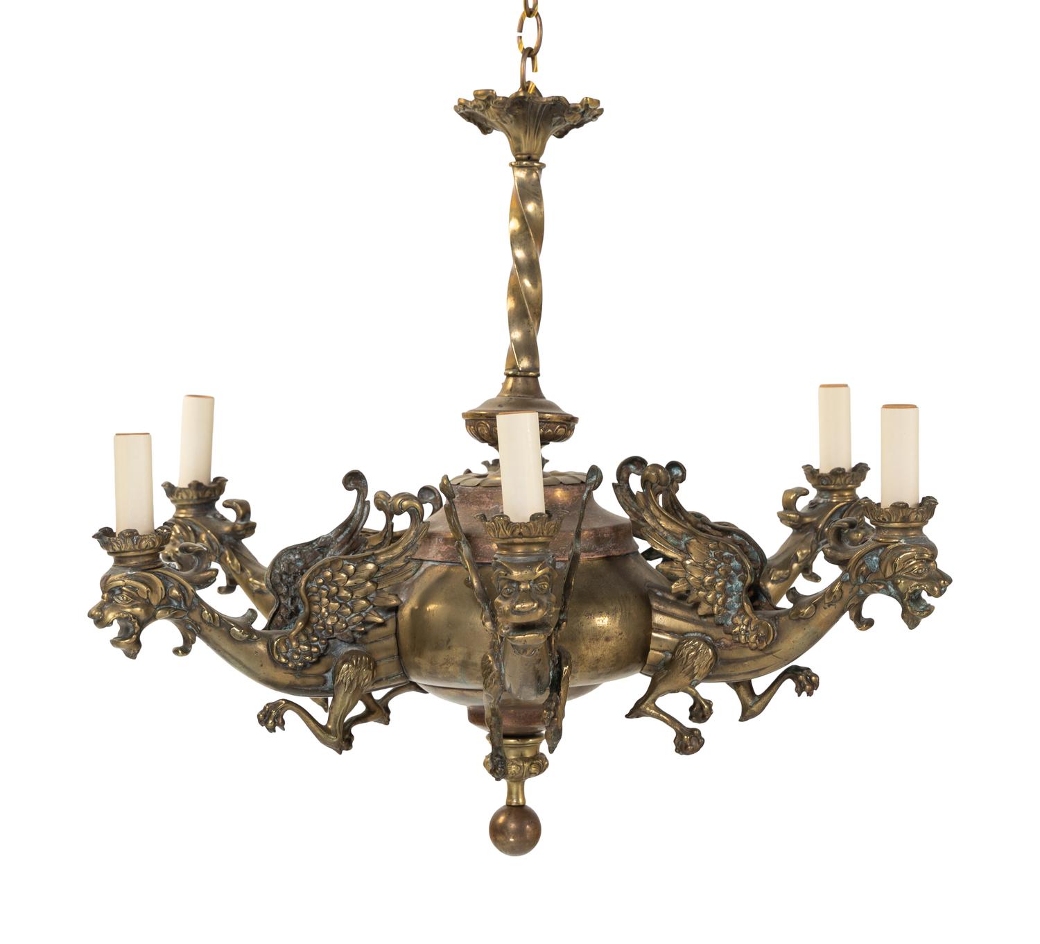 A Victorian Gilt Bronze Chandelier
