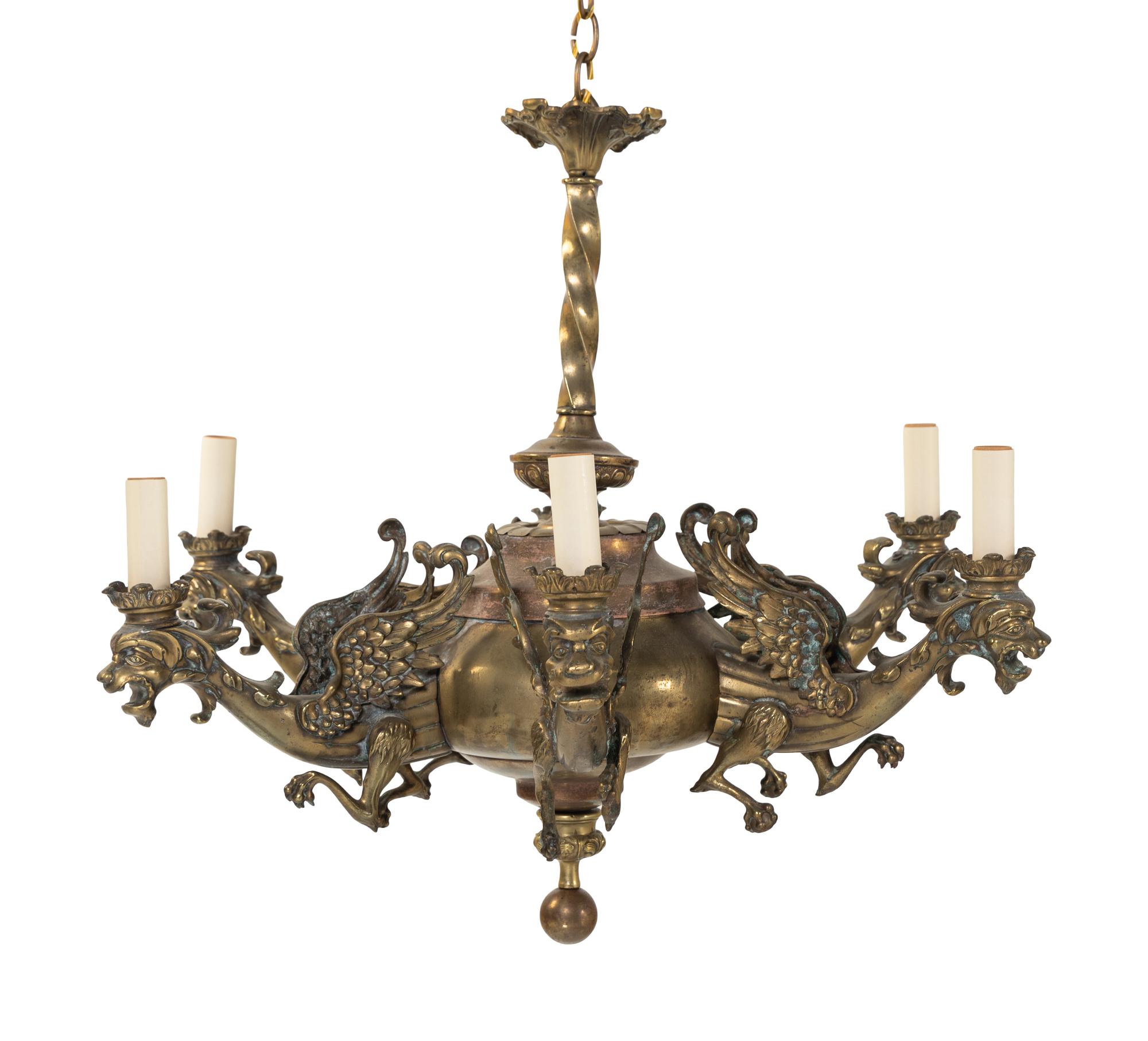 A Victorian Gilt Bronze Chandelier