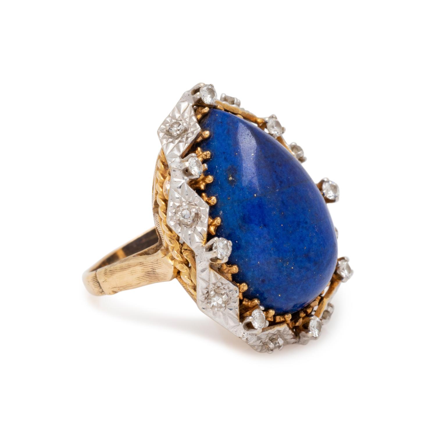 LAPIS LAZULI AND DIAMOND RING