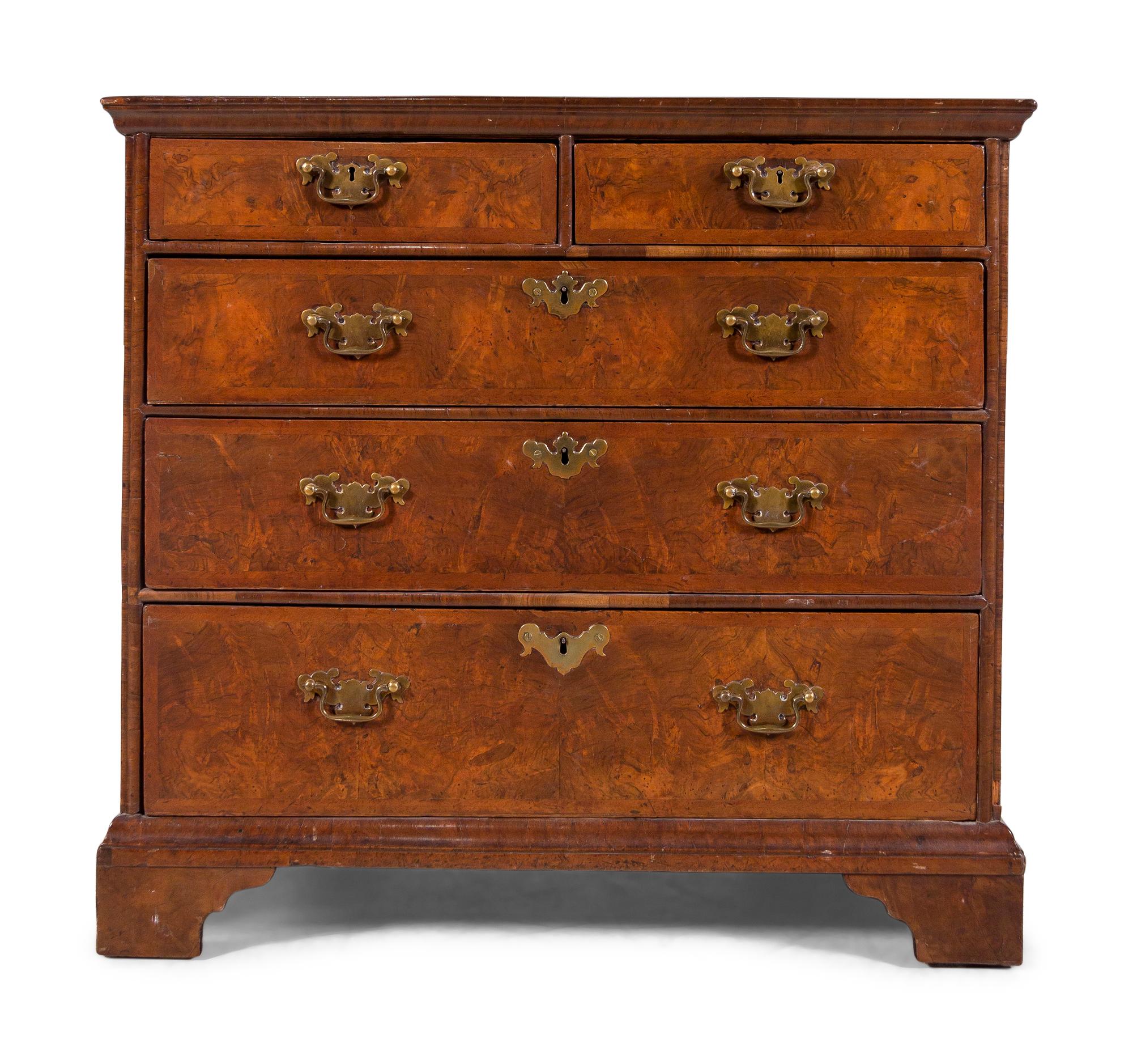 A George II Walnut Chest of Drawers