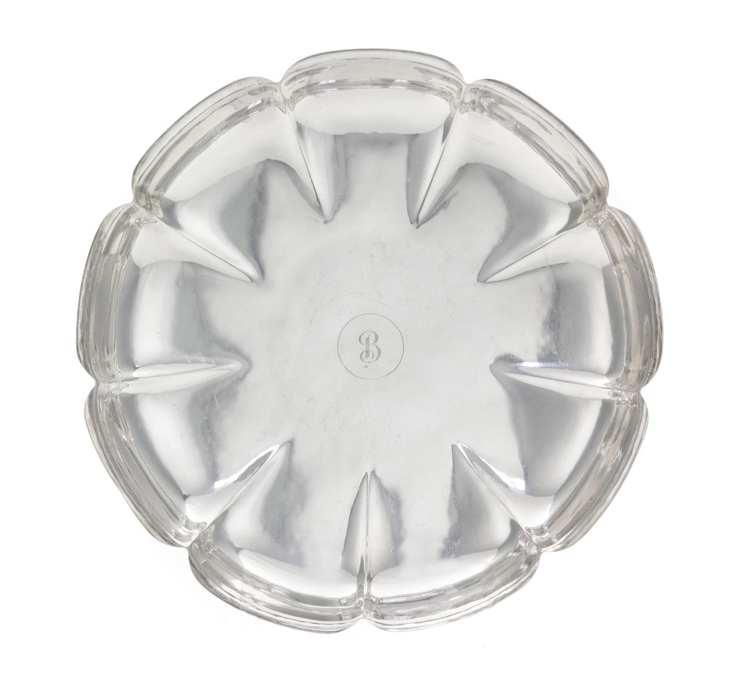 An American Silver Bowl, Frederick Gyllenberg, Boston, MA, 1930, of shallow, lobed circular form, the center engraved with the initial