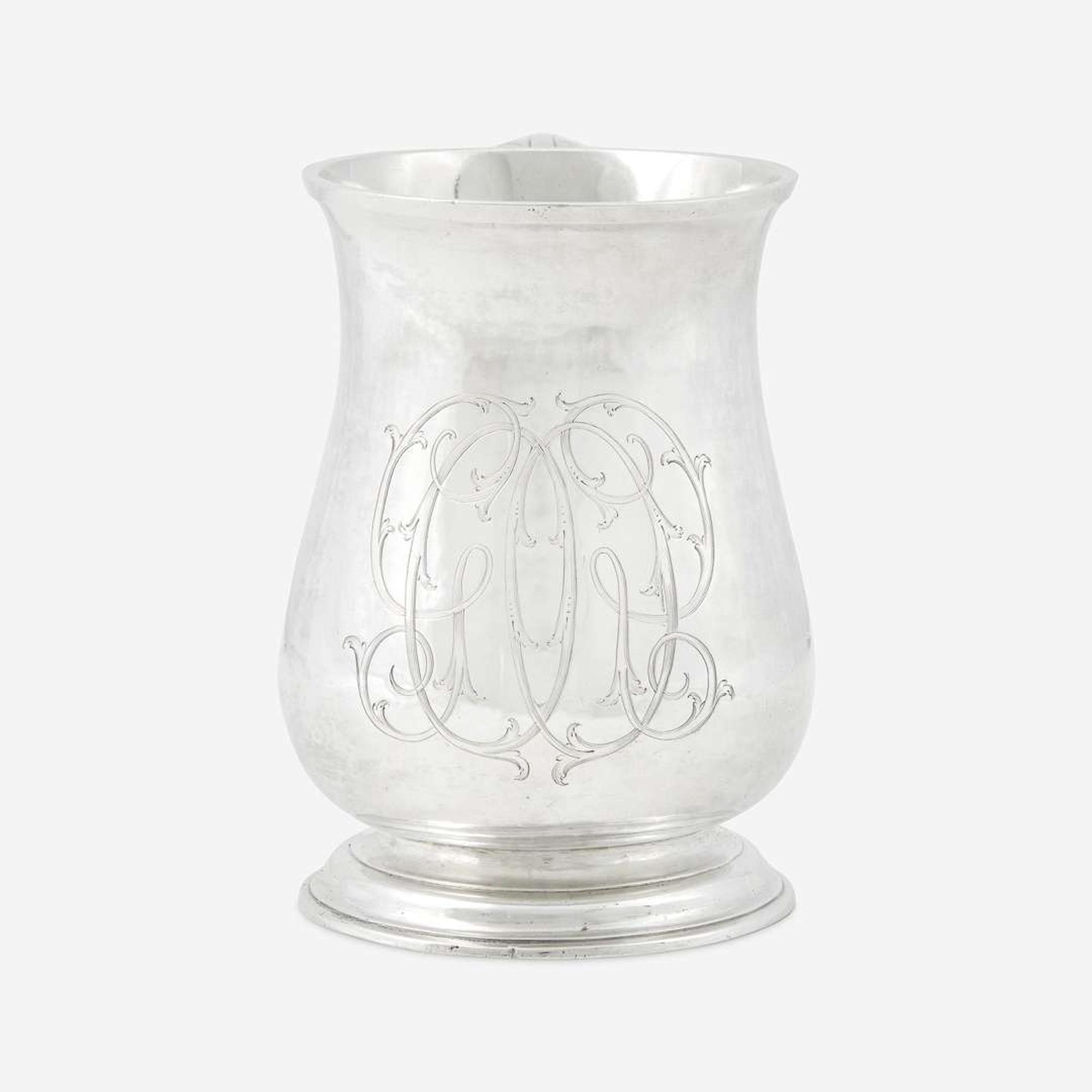 A silver cann Samuel Soumaine (1718-1765), Philadelphia, PA, circa 1760