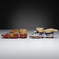 Plains Child's Fully Beaded Hide Moccasins