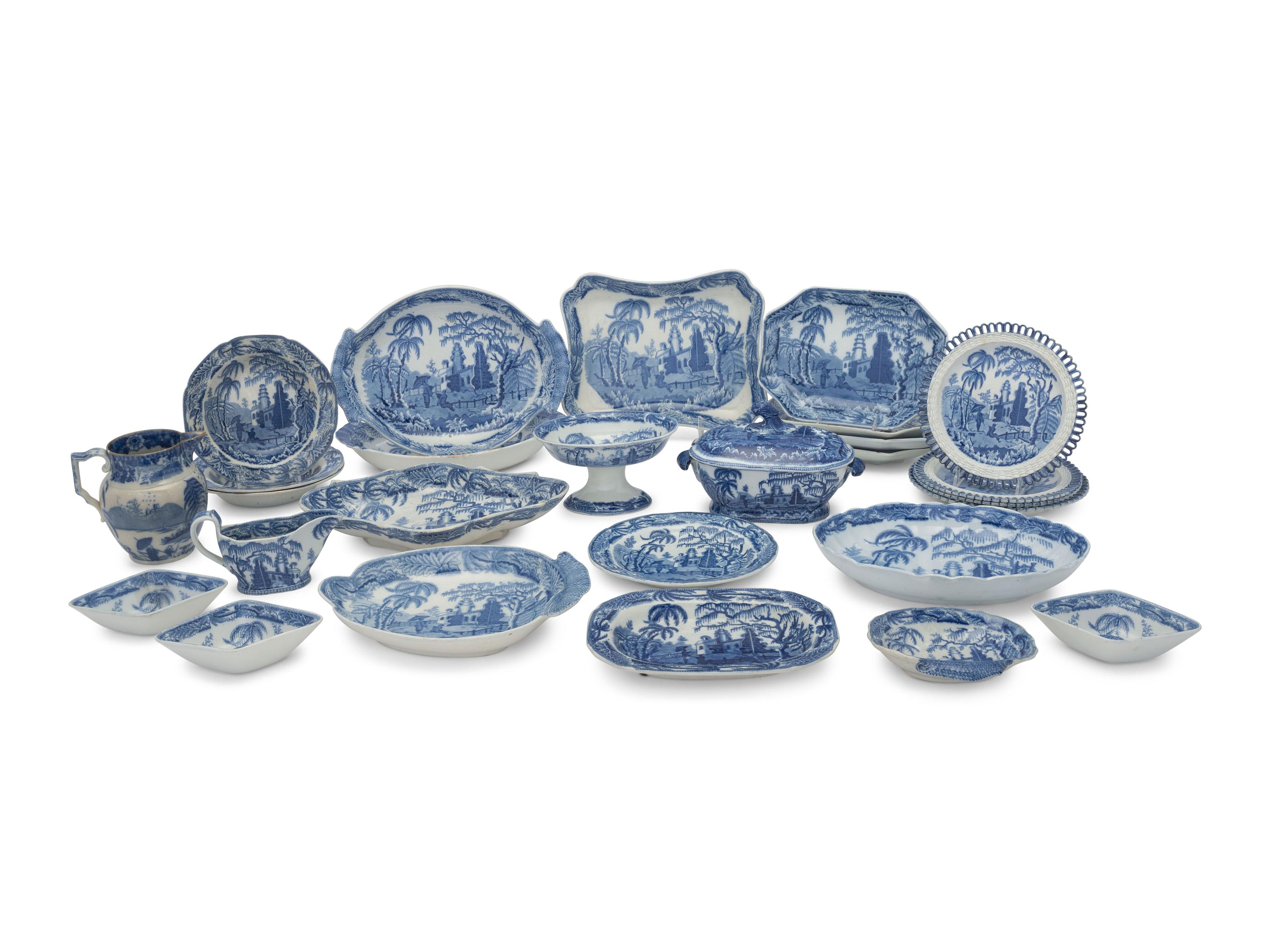 A Davenport Transfer-Decorated Earthenware Dinner Service