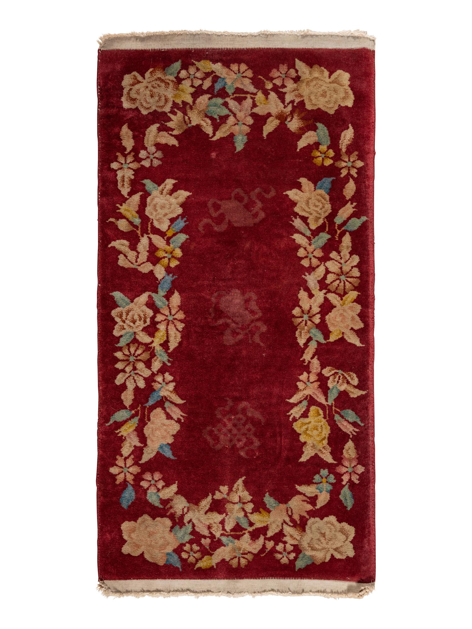 Two Chinese Art Deco Wool Rugs