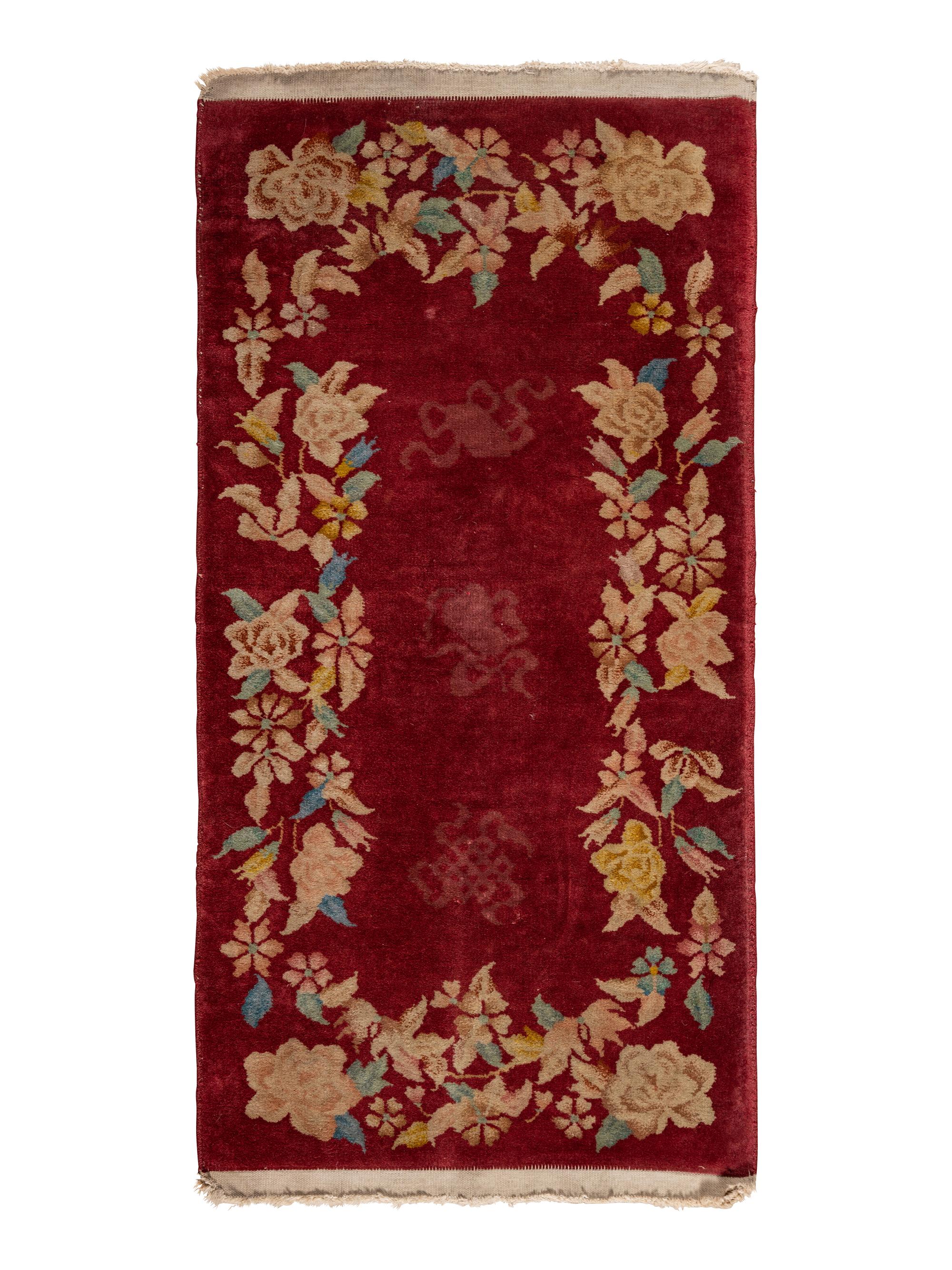 Two Chinese Art Deco Wool Rugs
