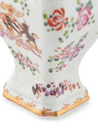 A Pair of Samson Porcelain Tea Caddies with Italian Giltwood Brackets