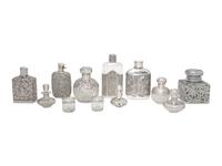 A Collection of Eleven Silver-Mounted Cut Glass Articles