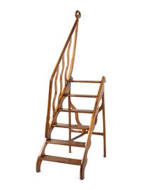 A Set of French Walnut and Fruitwood Library Steps