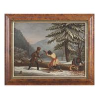 James Hope (Scottish/American, 1818/1892) — Bear Hunt in Winter , 1851