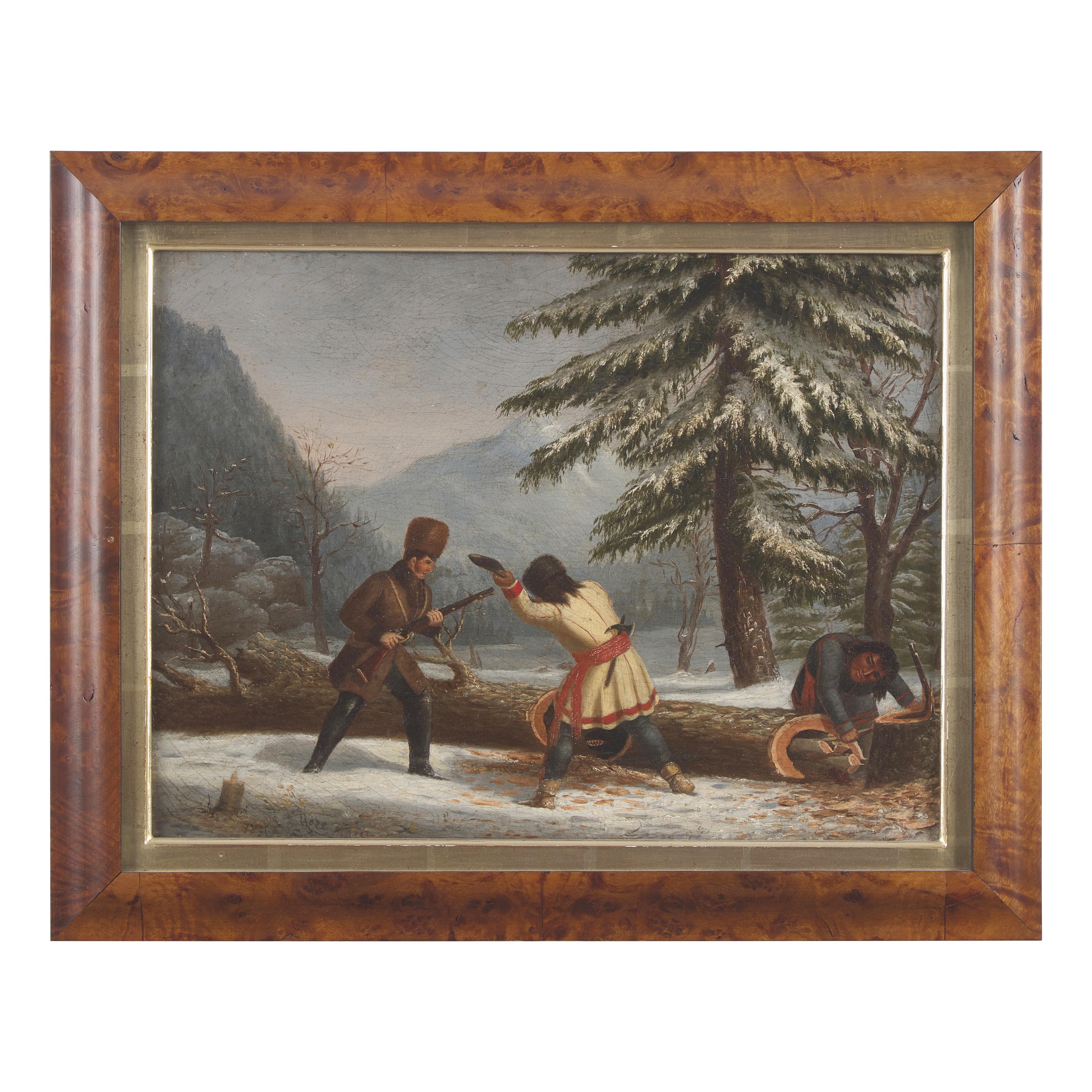 James Hope (Scottish/American, 1818/1892) — Bear Hunt in Winter , 1851