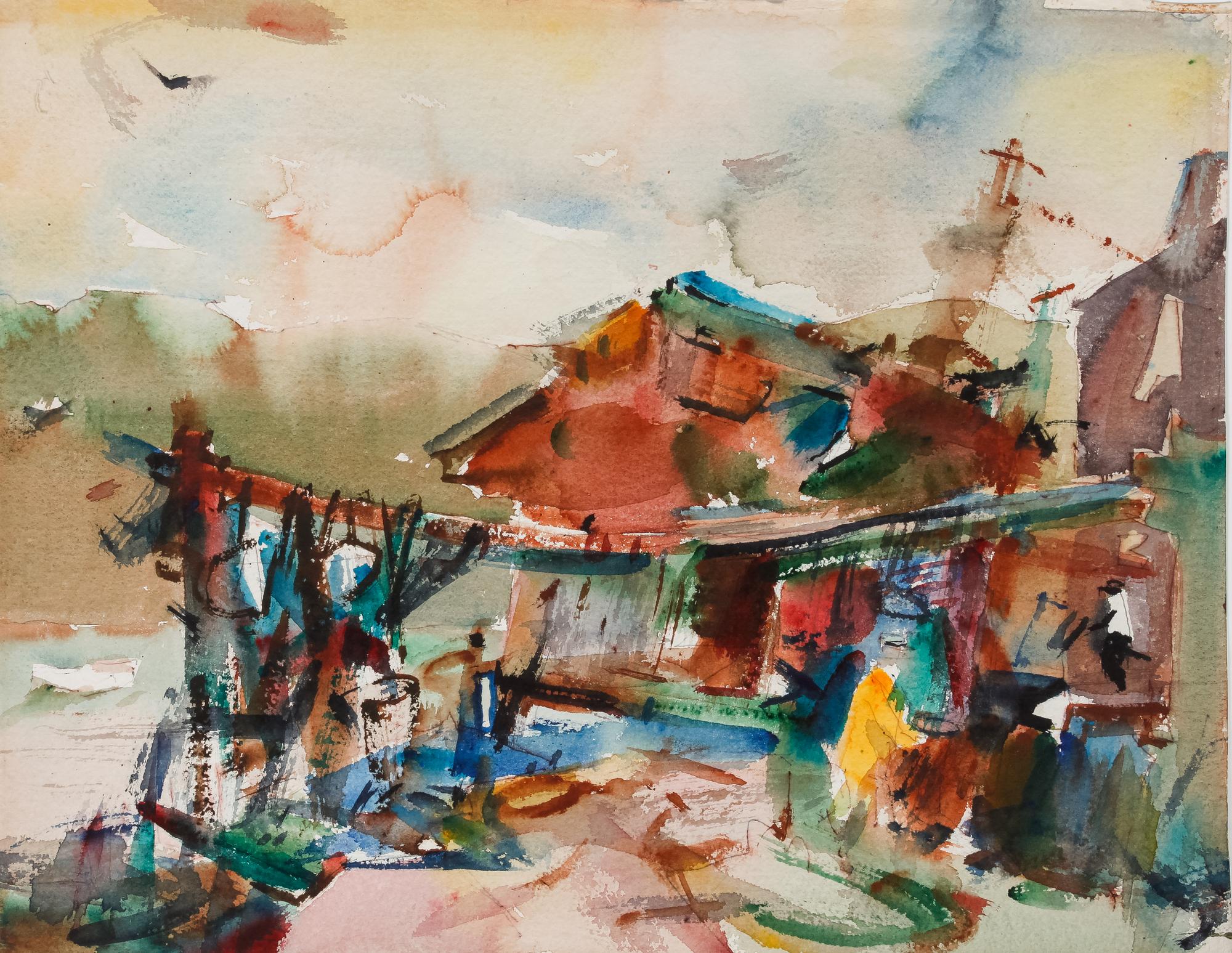 Three works: Provincetown, Mass; Harbor Scene with Boats; and Harbor Scene