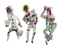 Three Large Italian Ceramic Commedia dell'Arte Figures