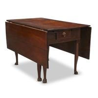 Queen Anne walnut six-leg drop-leaf table mid-18th century