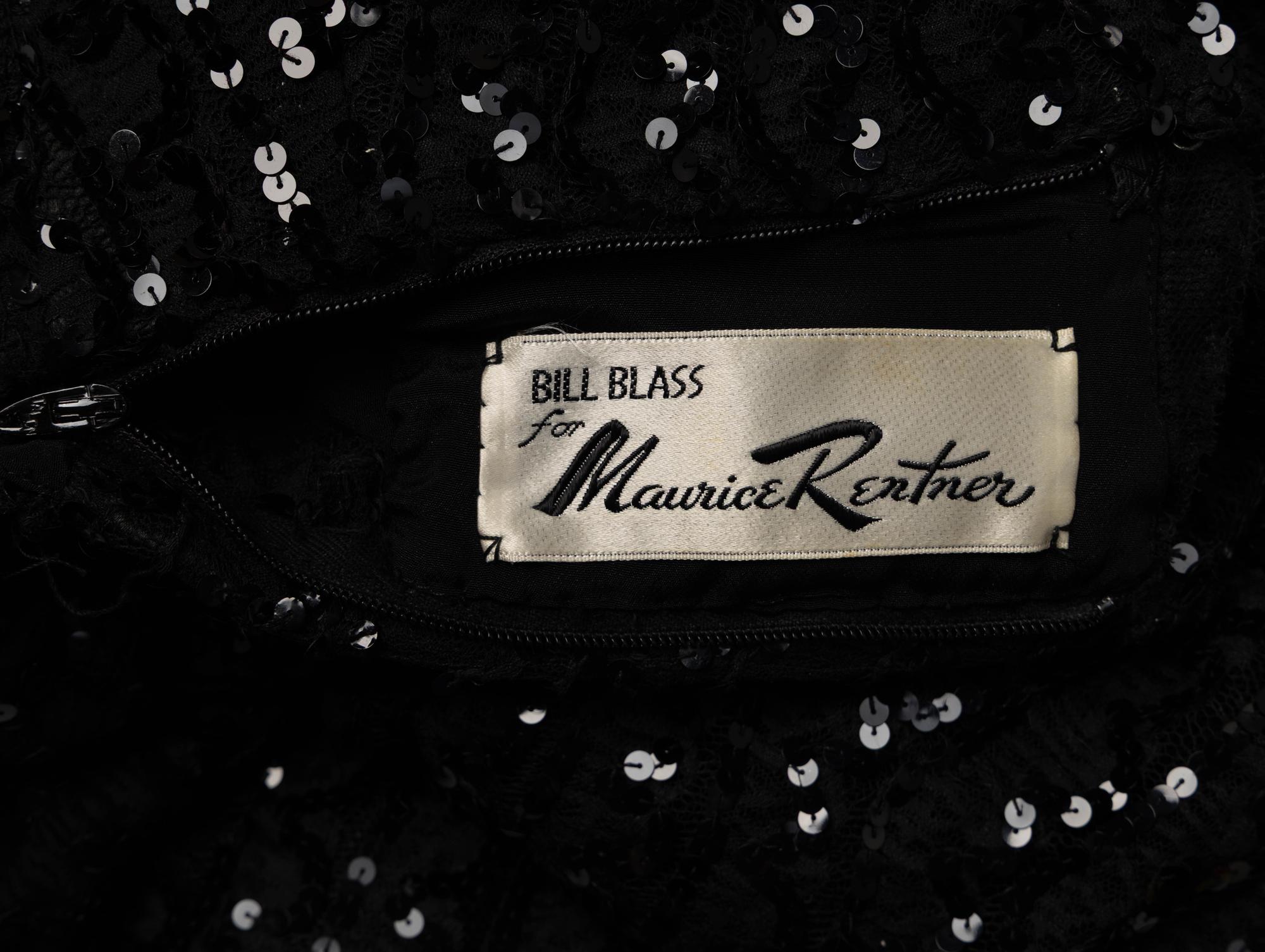 Bill Blass, Sequined Black Cocktail Dress