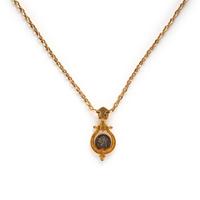 Multigem, Ancient Coin, and Yellow Gold Pendant Necklace