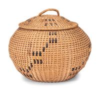 Washoe Gap-Stitch Coiled Degikup, with Lid