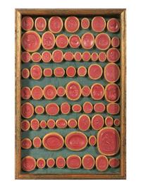 A Framed Collection of Seventy-Two Red Wax Intaglio Impressions