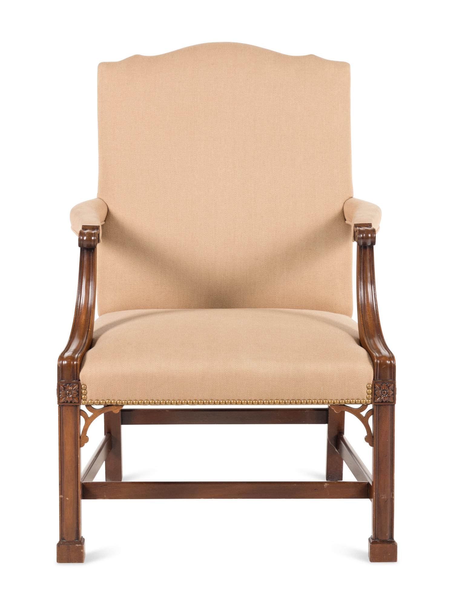 A Kittinger George III Style Mahogany Library Armchair