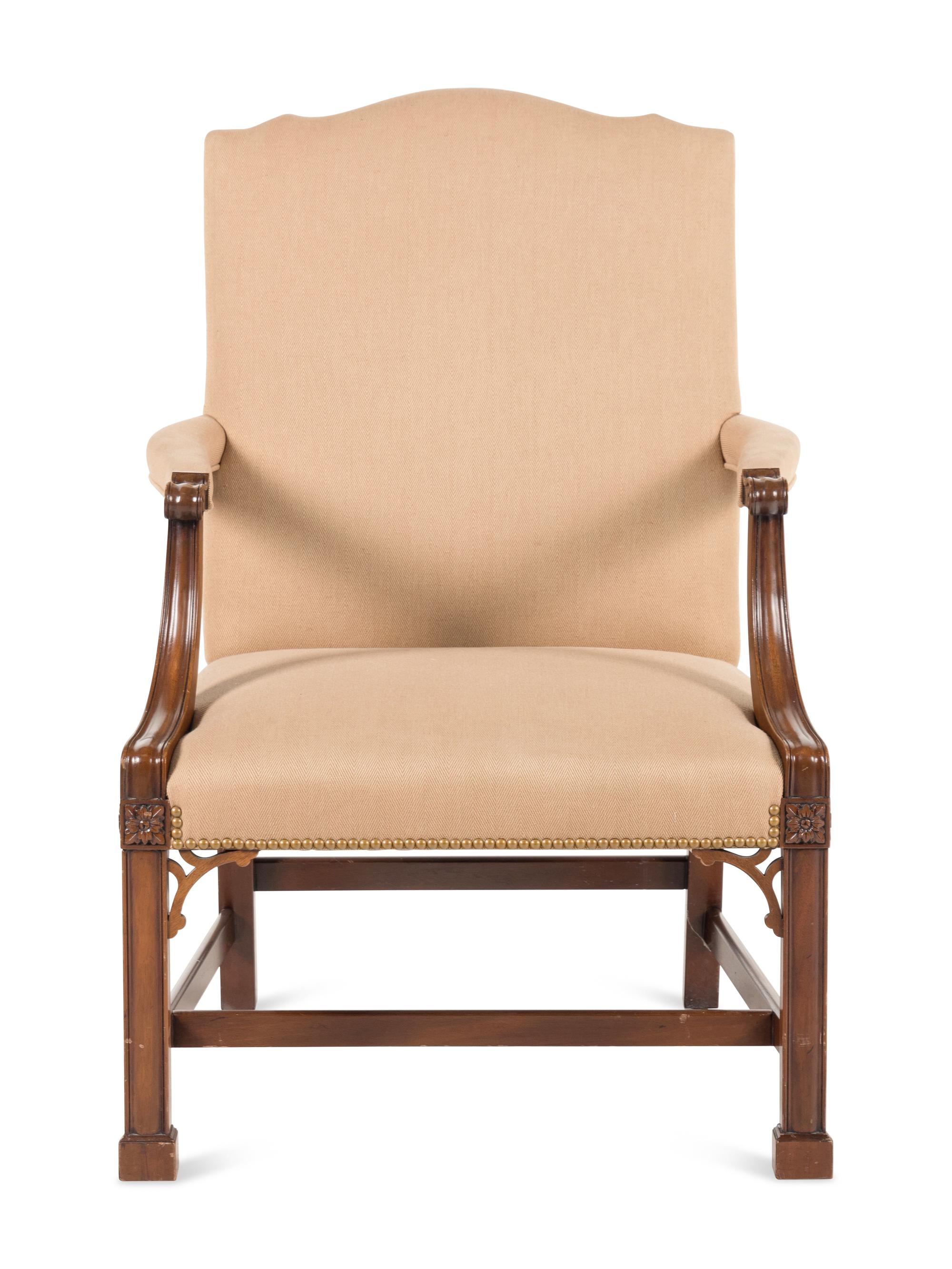 A Kittinger George III Style Mahogany Library Armchair