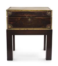 A Regency Brass Mounted Rosewood Writing Box Height 17 inches.