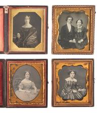 [EARLY PHOTOGRAPHY]. A group of 15 sixth plate daguerreotypes by New York and Boston daguerreotypists, incl. ANSON, CHASE, and PLUMBE.