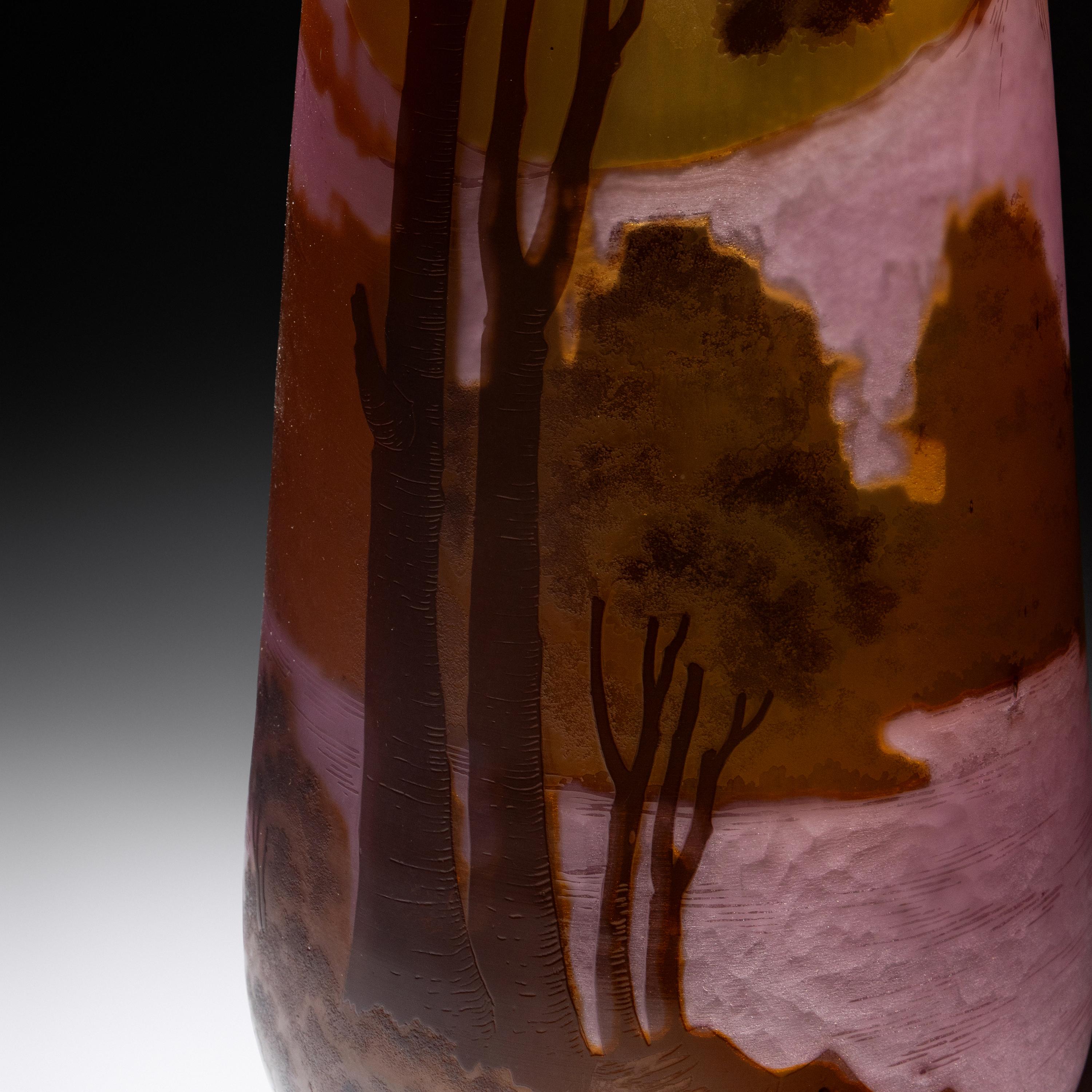 Cameo Glass landscape vase, c. 1900
