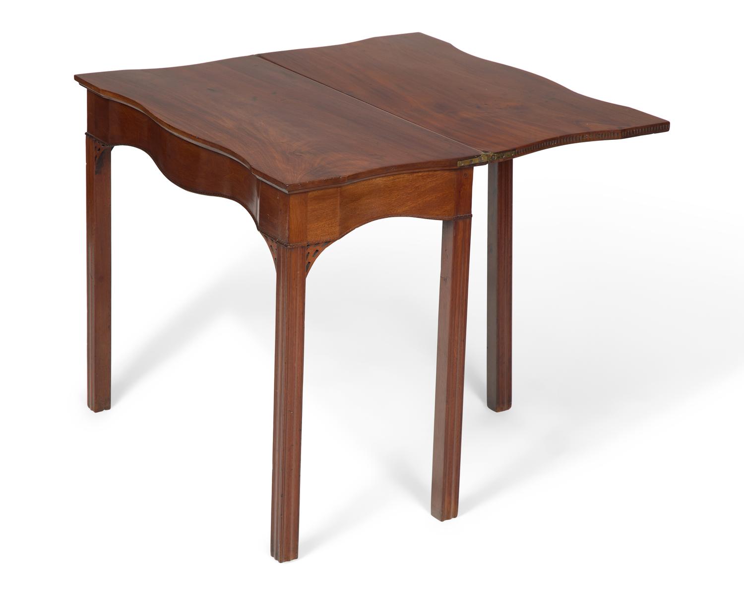 A Chippendale Serpentine Carved Mahogany Card Table