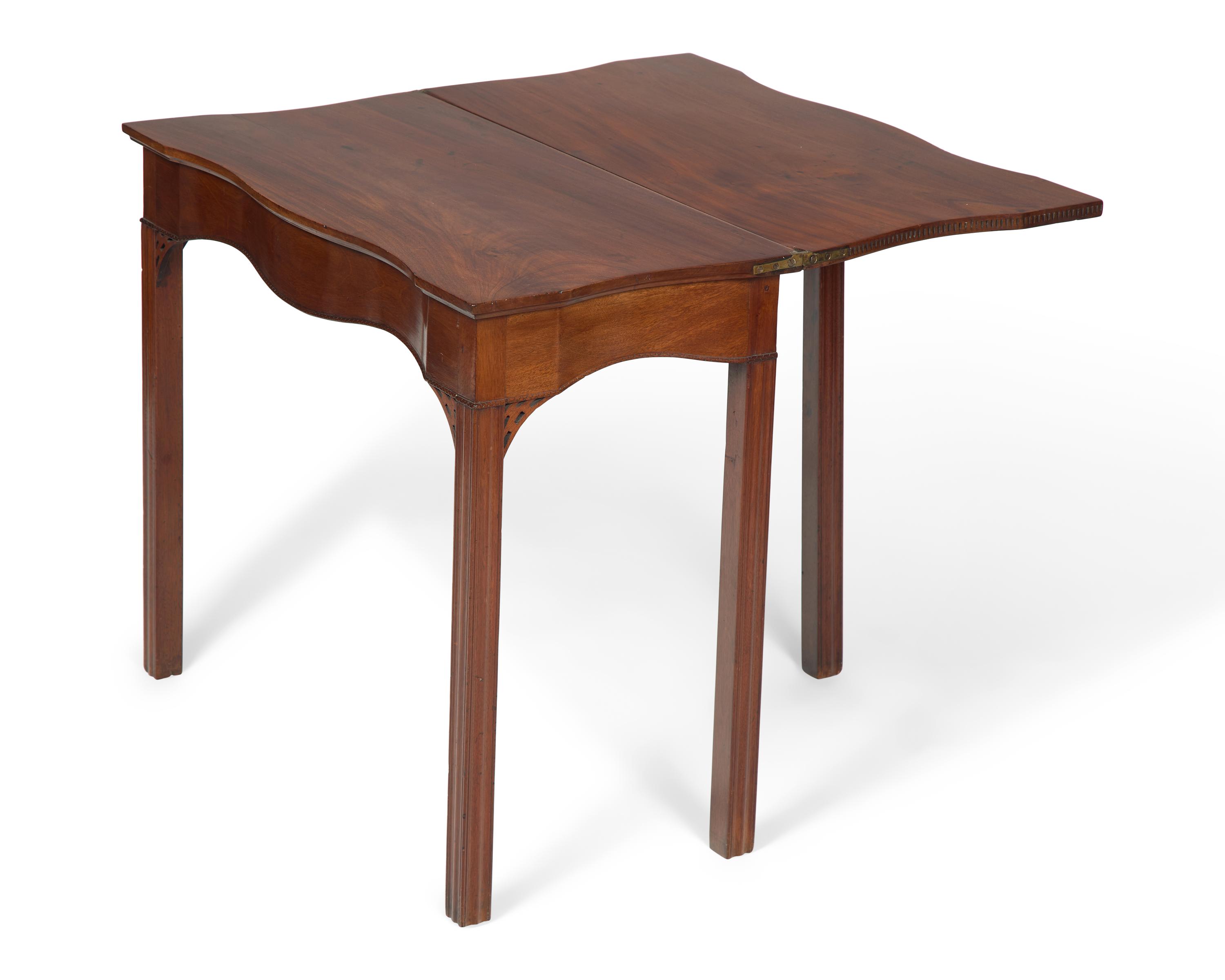 A Chippendale Serpentine Carved Mahogany Card Table