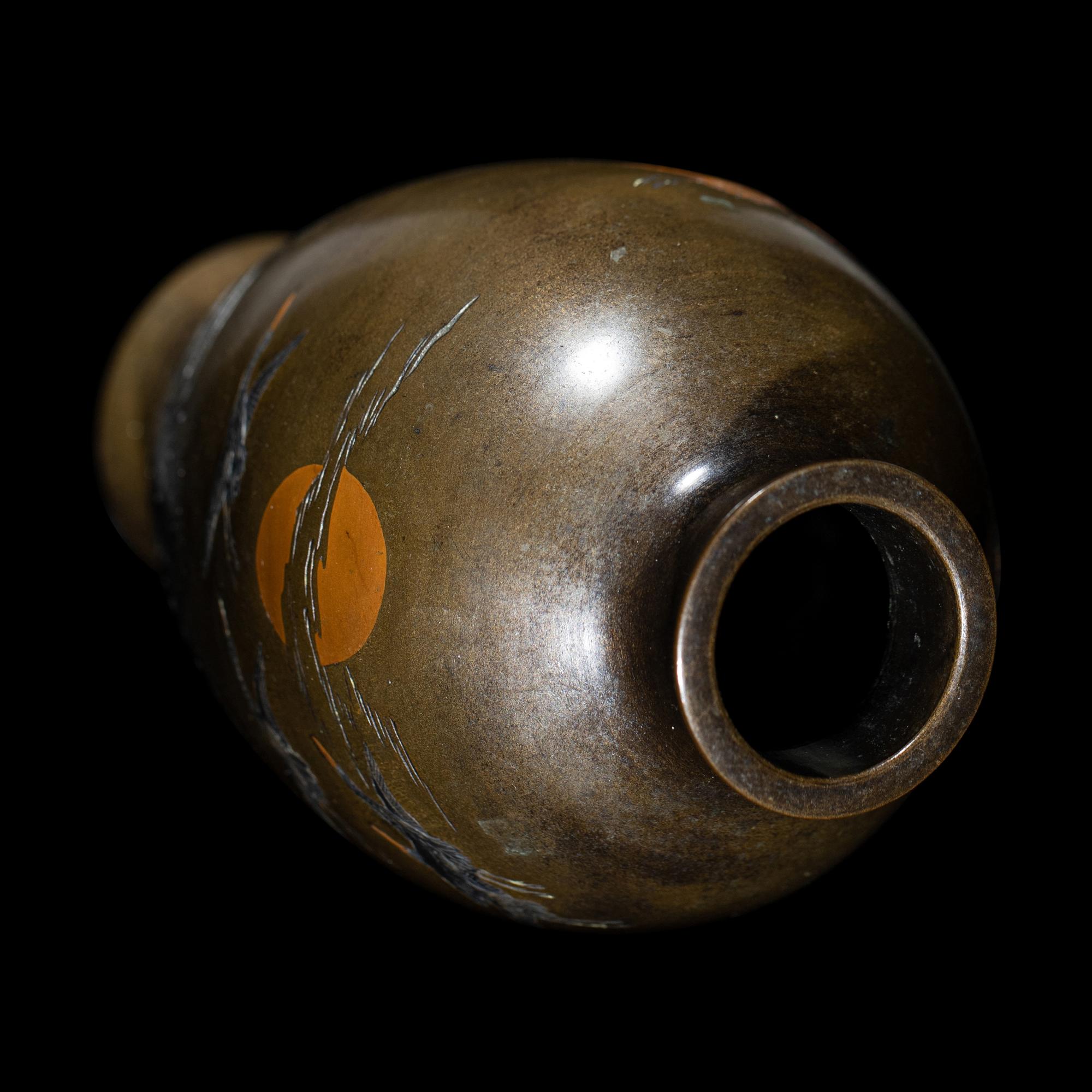 A Small Japanese Mixed-Metal Baluster Vase