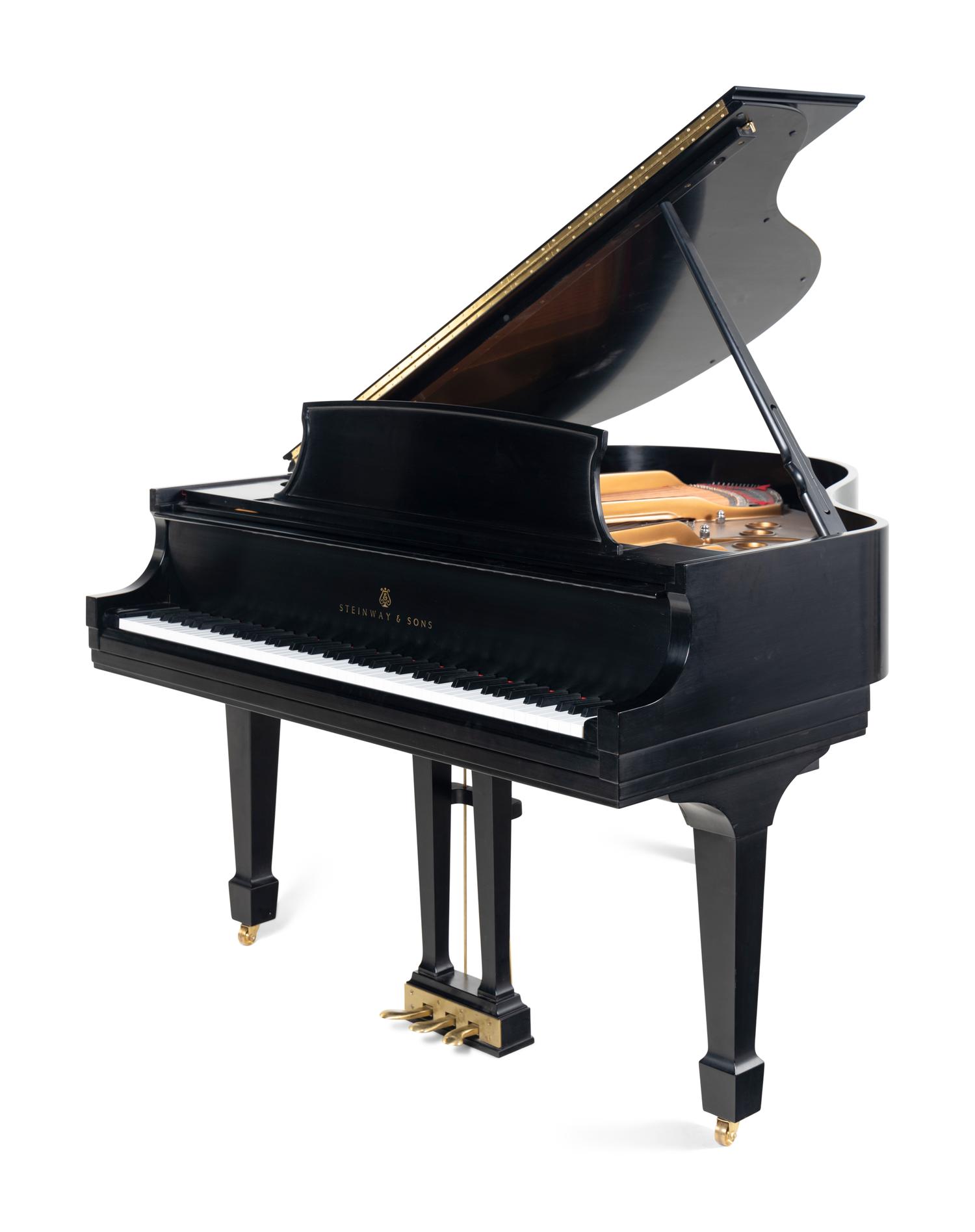 A Steinway and Sons Black Lacquer Model S Baby Grand Piano
