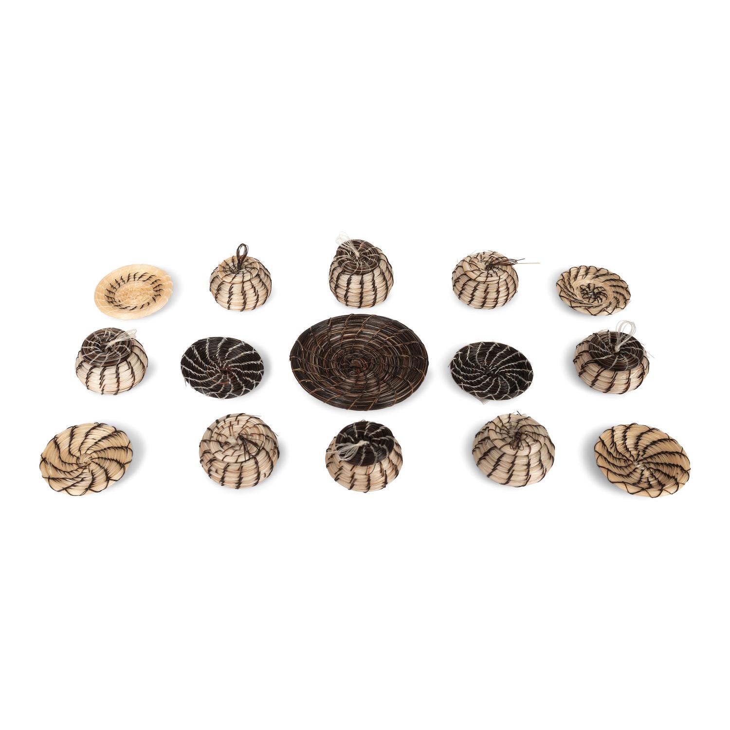 Collection of Miniature Horsehair Baskets
