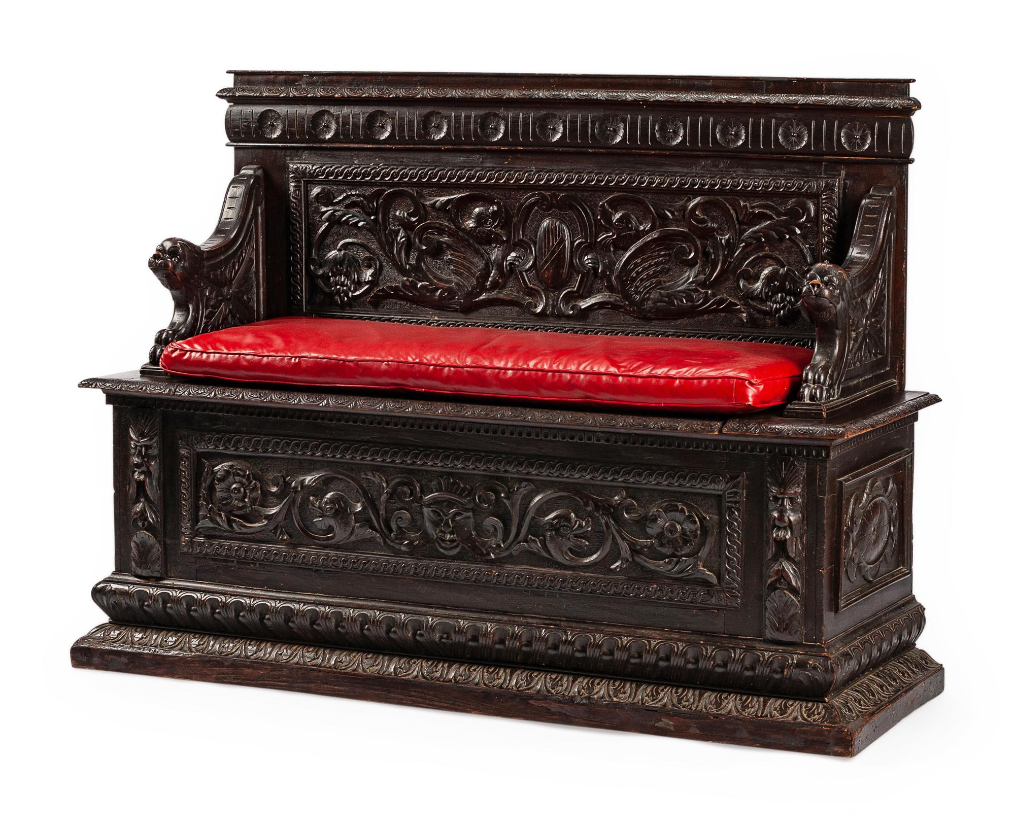 A Continental Renaissance Revival Carved Settle