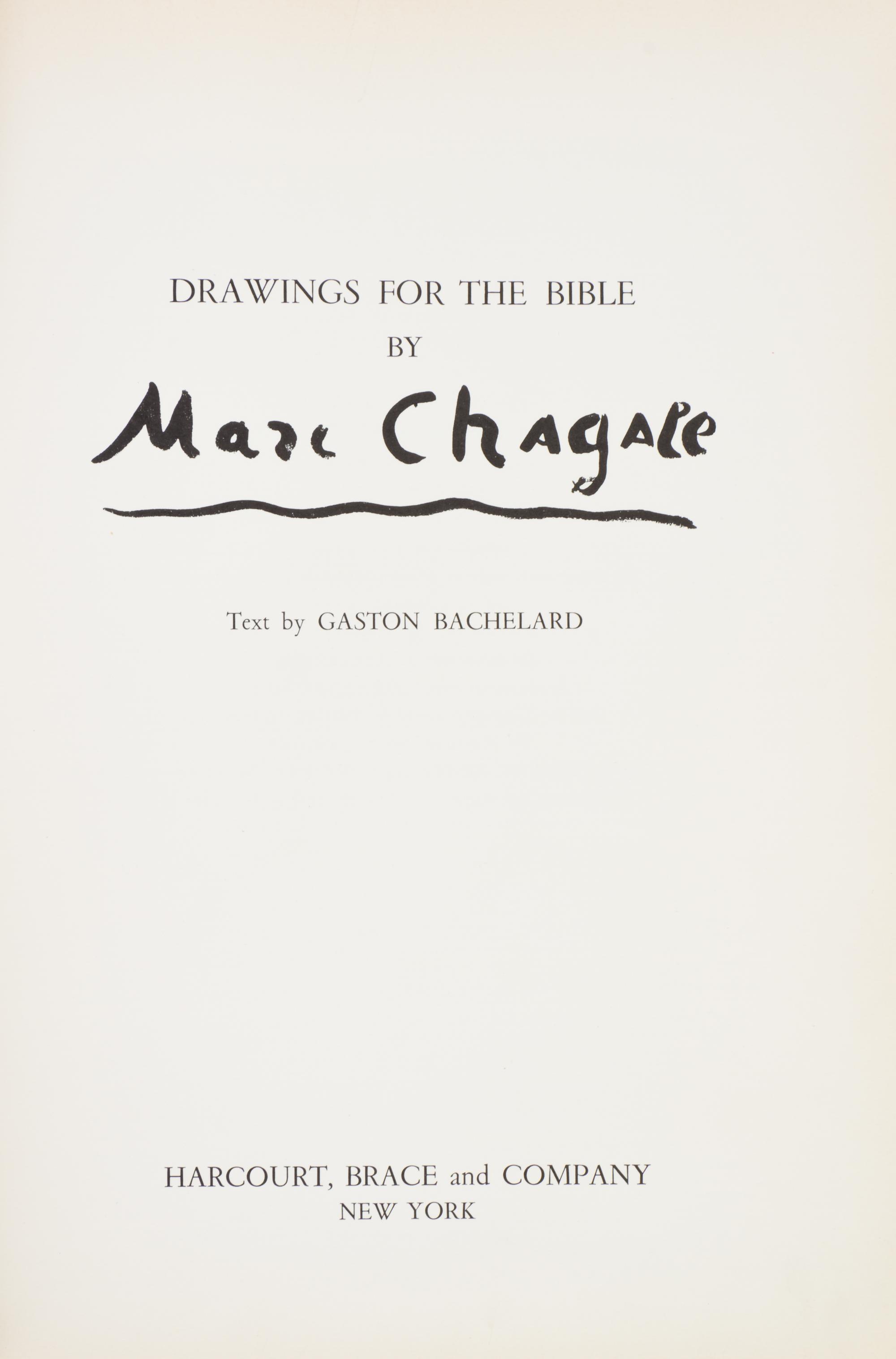 CHAGALL, MARC. Drawings for the Bible. New York, (1960). First American edition. Complete with 24 original color lithos.