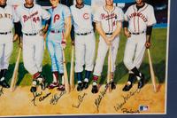 A 1988 500 Home Run Club Ron Lewis Multi Signed Print,