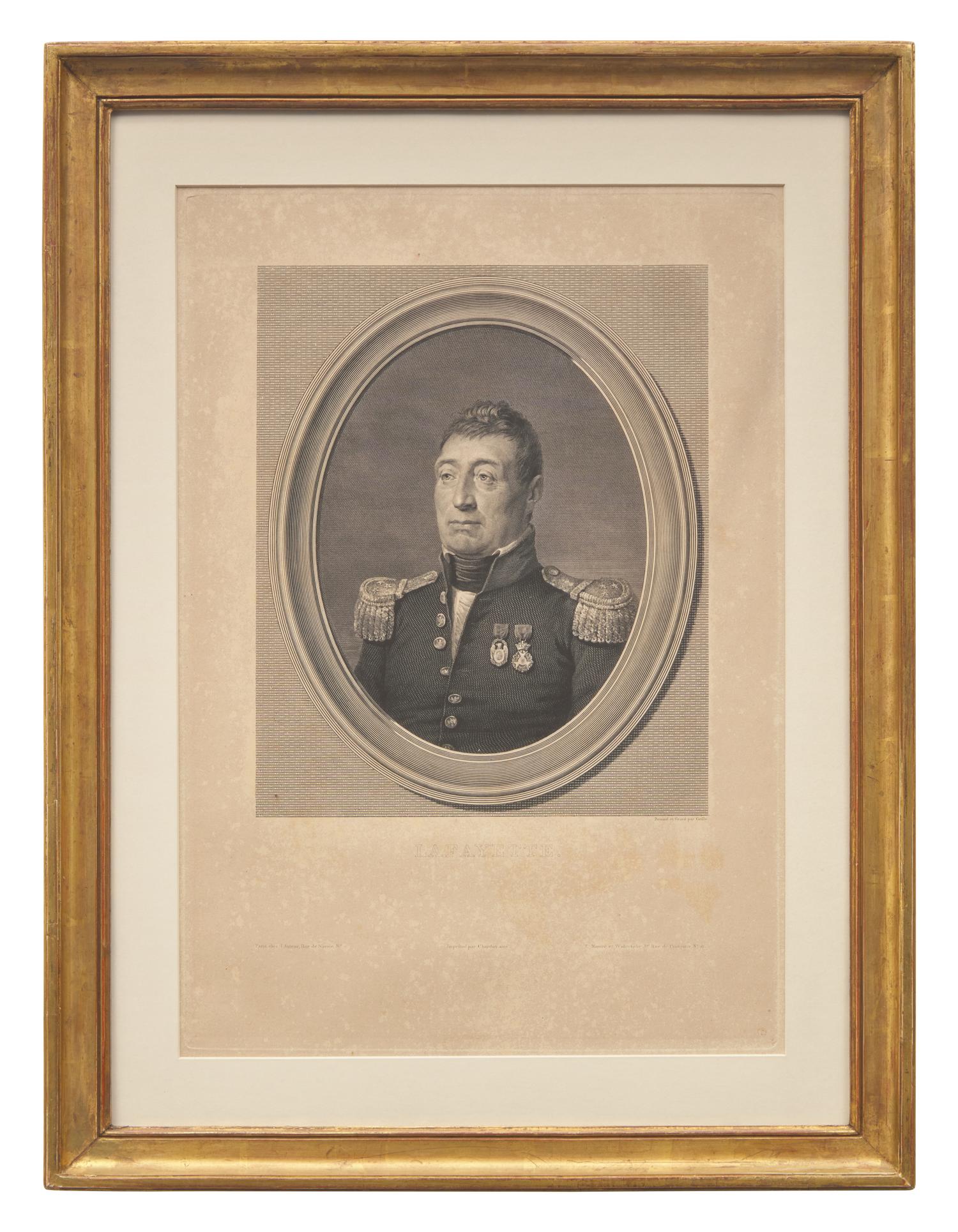 Three Engraved Portraits of Marquis de Lafayette, James Madison, and James Monroe