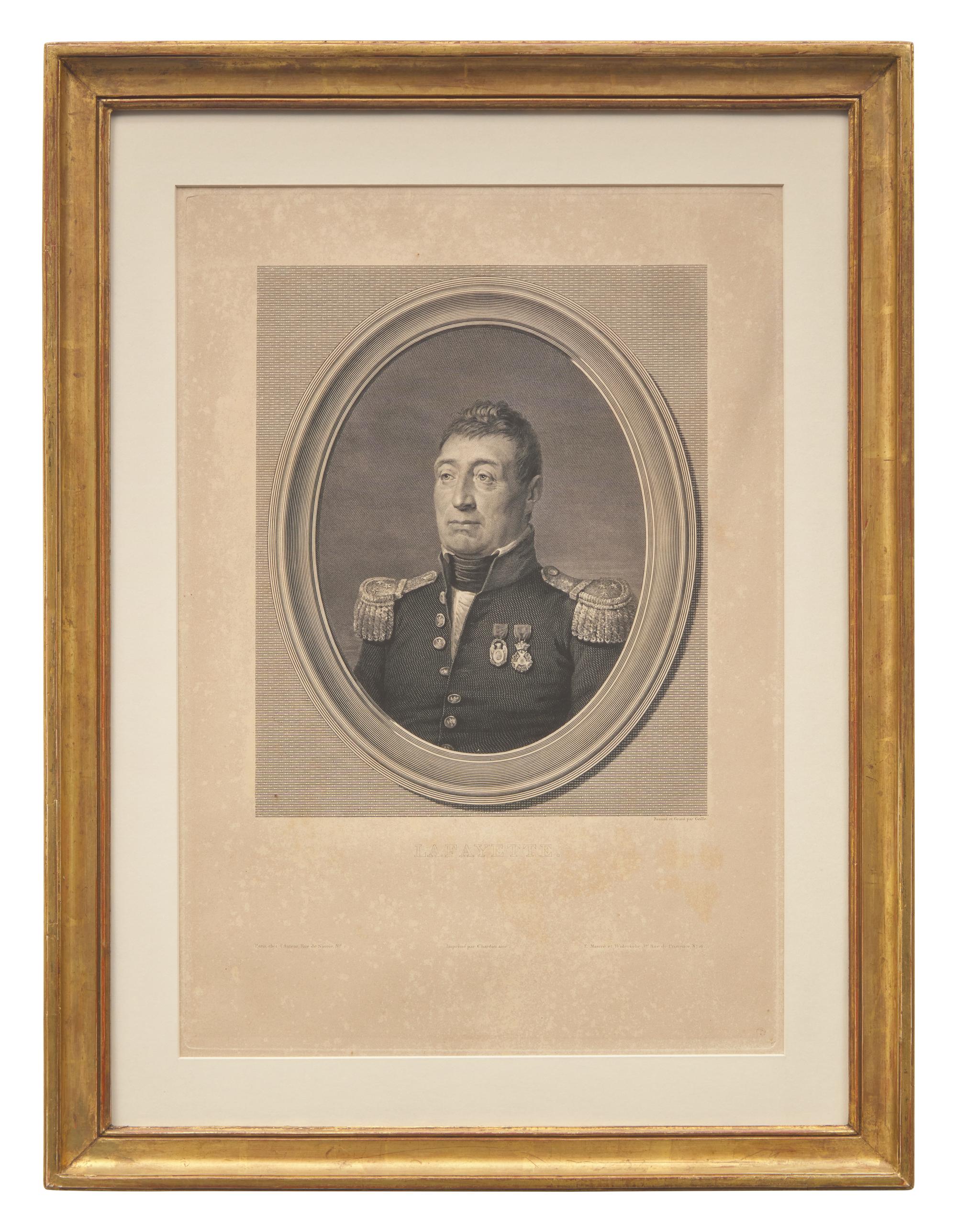 Three Engraved Portraits of Marquis de Lafayette, James Madison, and James Monroe