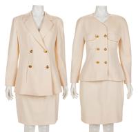 Two Chanel Cream Skirt Suits, 1990s